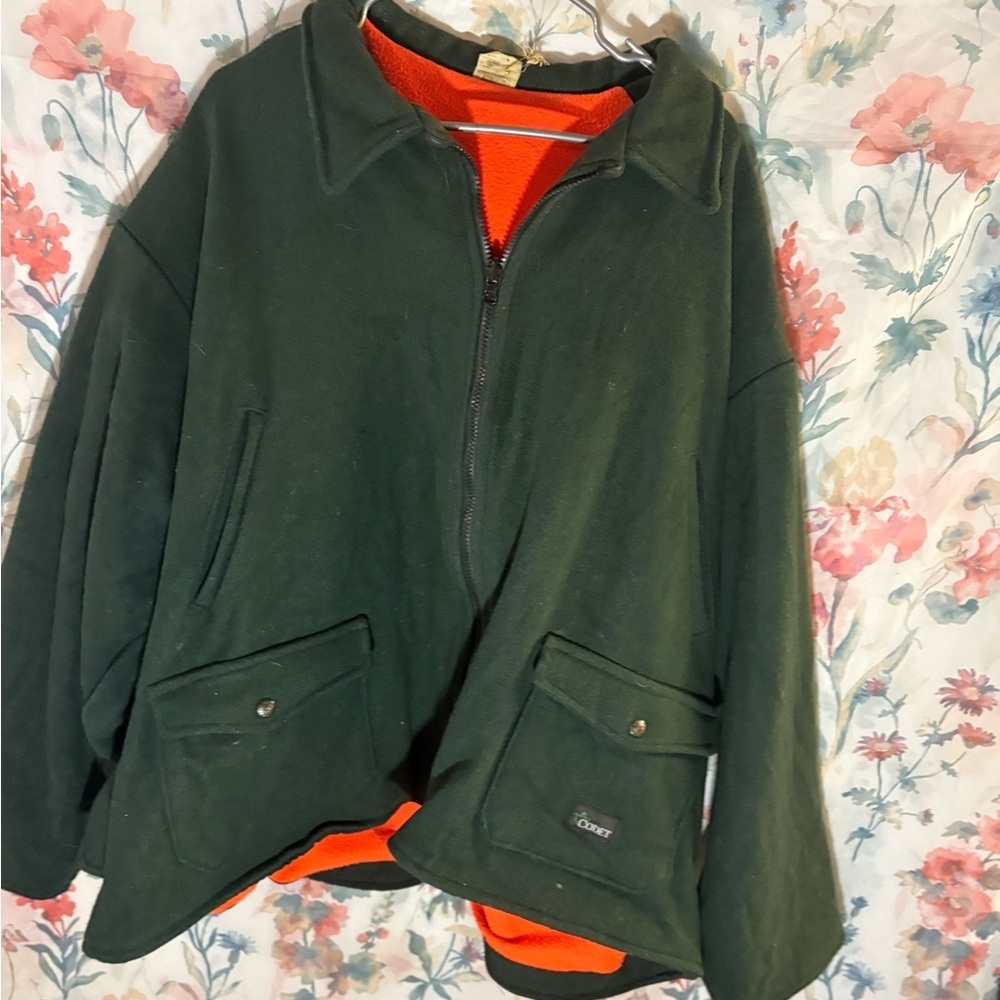 Vintage Green Jacket with Orange Lining - Picture 2 of 9
